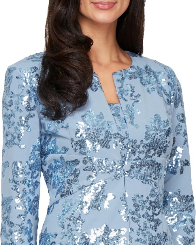 Alex Evenings Women's Tea Length Jacket Dress, Perfect for Weddings, Formal Events (Petite and Regular Sizes) – Bild 5