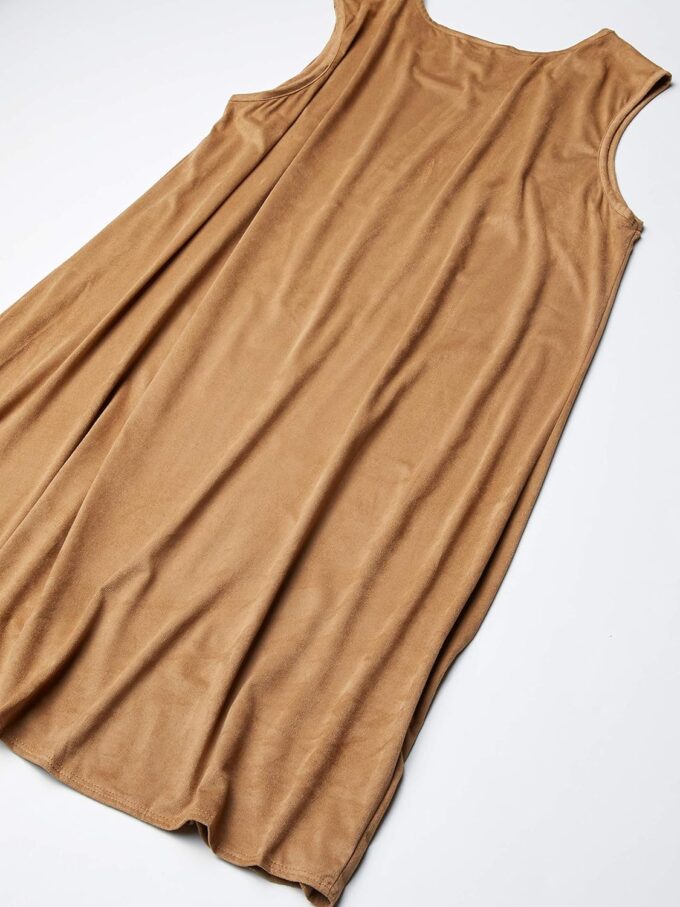 Star Vixen Women's Plus-Size Sleeveless Round Neck Midi-Length Dress, Camel, 1X – Bild 2