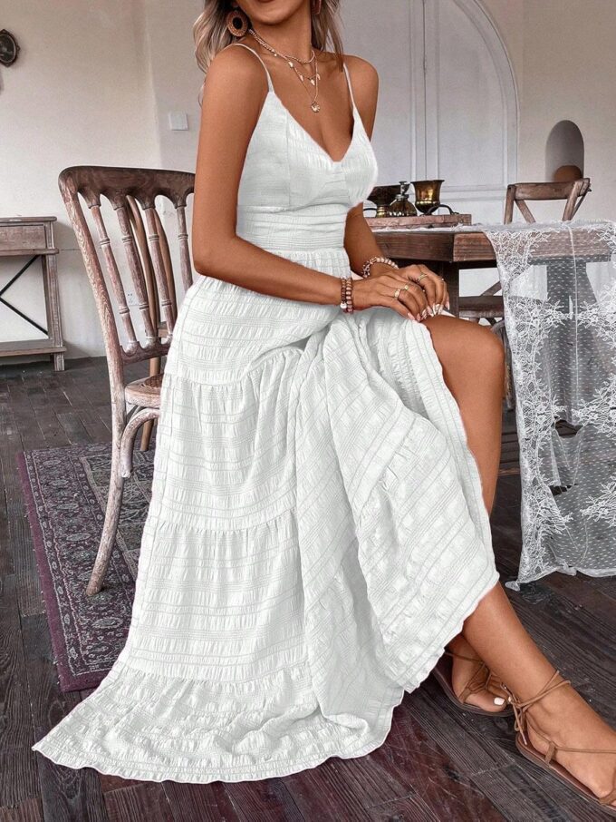 Narecte Women Summer Beach Dresses Spaghetti Strap Maxi Dress Flowy Casual Dress Bohemian Dresses for Vacation & Holiday – Bild 4
