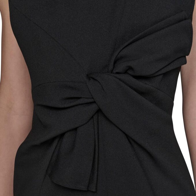 KARL LAGERFELD Women's Crew Neck Twist Front Scuba Crepe Dress – Bild 6