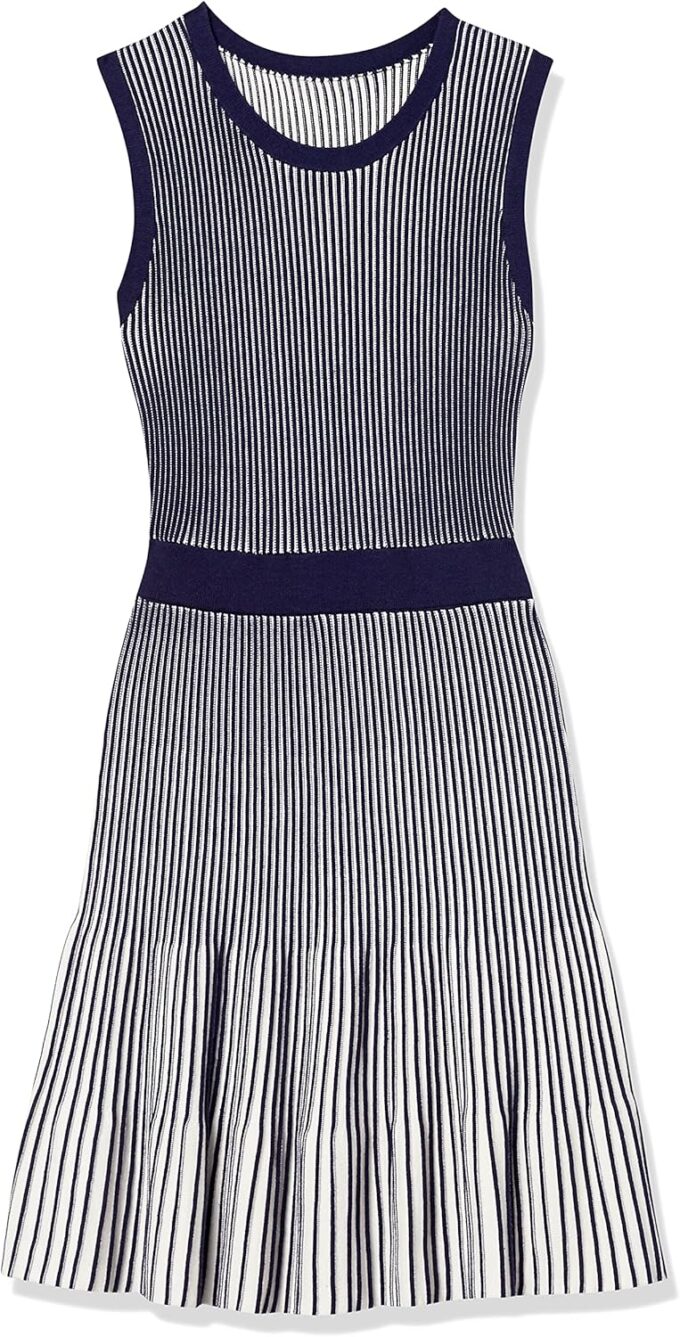 Cable Stitch Ärmelloses Faltenkleid für Damen – Bild 3