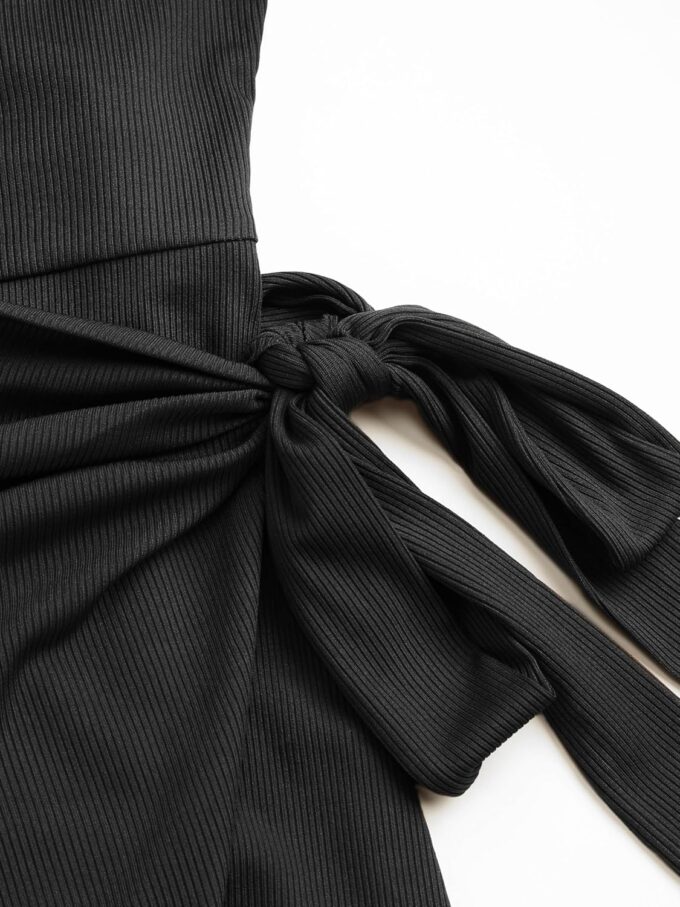 CIDER Women's Sleeveless Summer Dress Casual Wrap Bodycon Ruched Dress Tie Waist Beach Mini Dresses – Bild 5