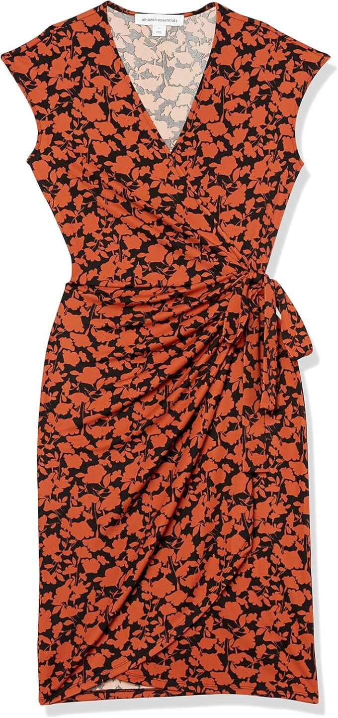 Amazon Essentials Women's Classic Cap Sleeve Wrap Dress (Available in Plus Size) – Bild 7