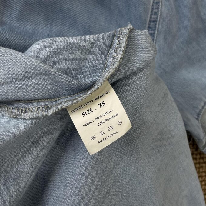 utcoco Denim Dress for Women 2025 Casual Tulle Short Sleeve Button Jean Midi Dress with Pockets – Bild 7