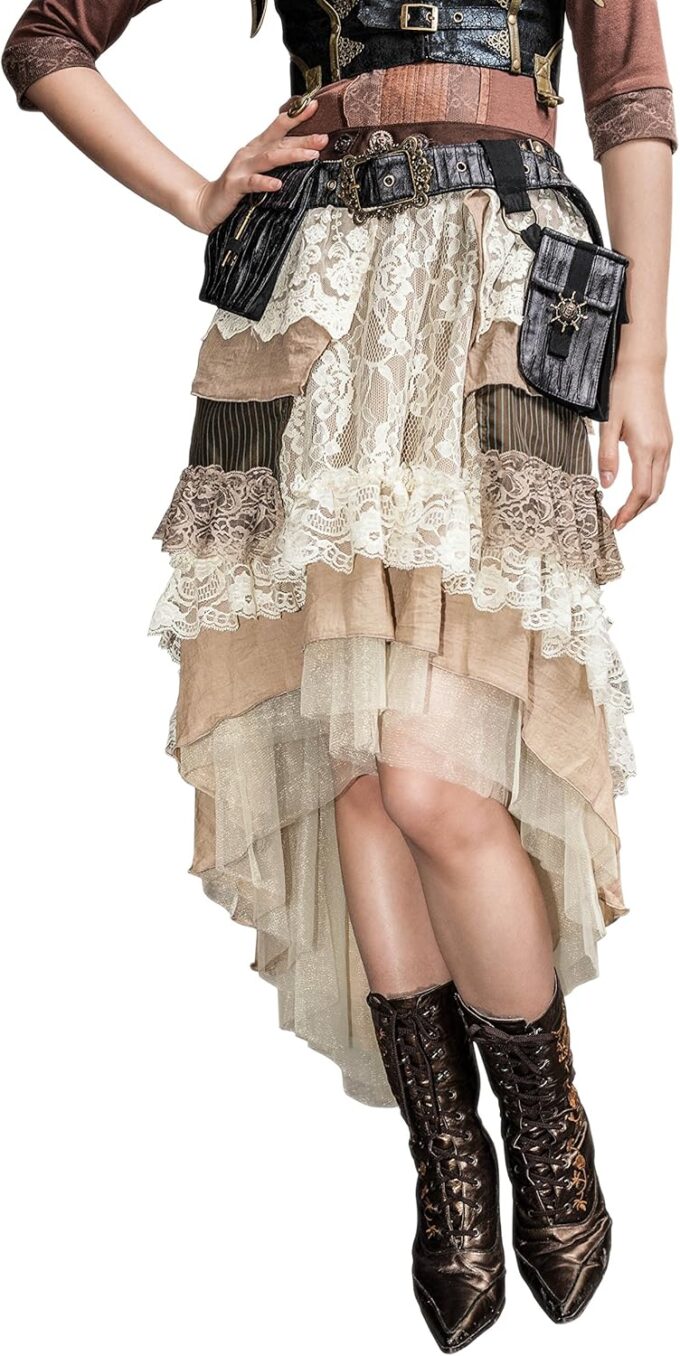 Steampunk Victorian Gothic Sexy Prom Dresses Homecoming & Wedding Dresses in Beige - One Size