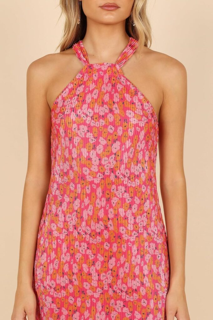 Petal & Pup Women's Melody Plisse Halter Mini Dress – Bild 2