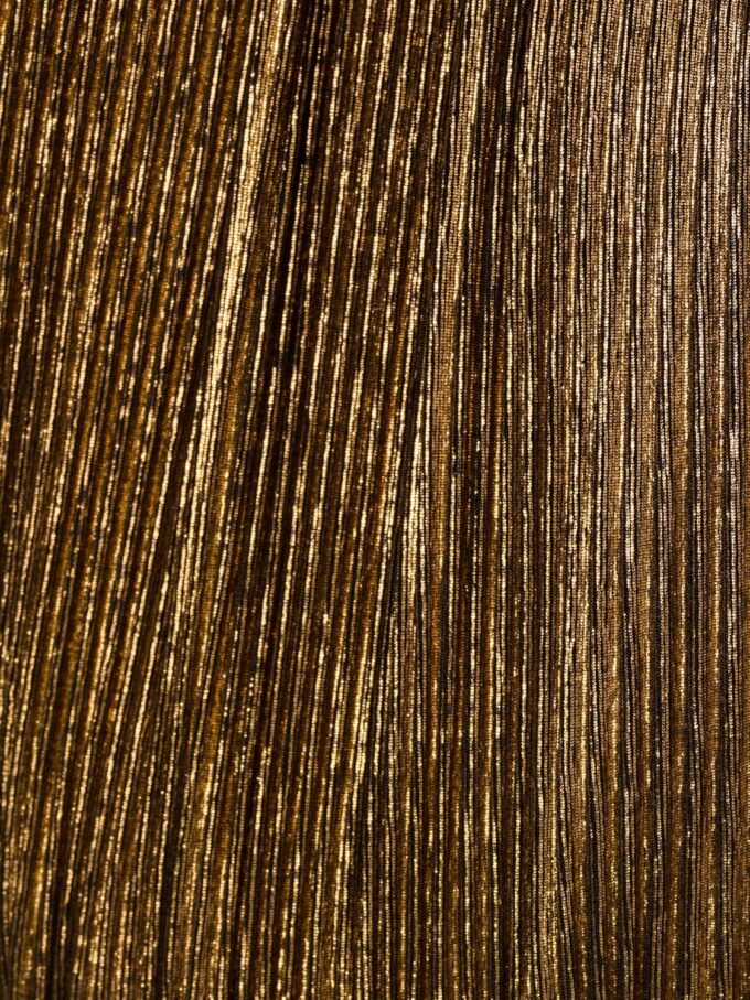 Adrianna Papell Women's Halter Pleated Metallic Dress – Bild 3