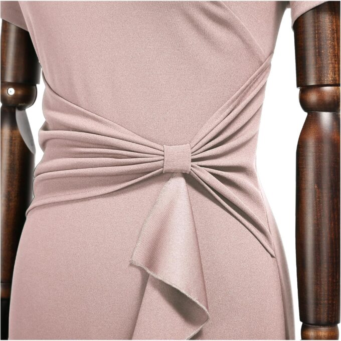 AISIZE Women's 50s Vintage Ruffle Peplum Cocktail Pencil Knee Dress – Bild 4