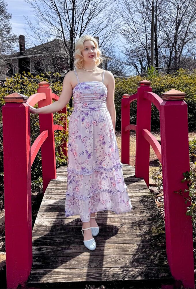 GRACE KARIN 2025 Women's Summer Floral Maxi Dress Casual Sleeveless Ruffle Tiered Wedding Guest Flowy Dresses with Pockets – Bild 4