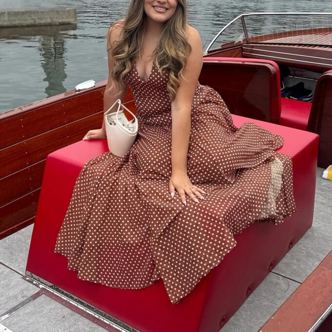 Women’s Elegant Frankie Polka Dot Maxi Dress Summer Vintage Halter Neck Drop Waist Flowy Wedding Guest Brunch Beach Dress – Bild 4