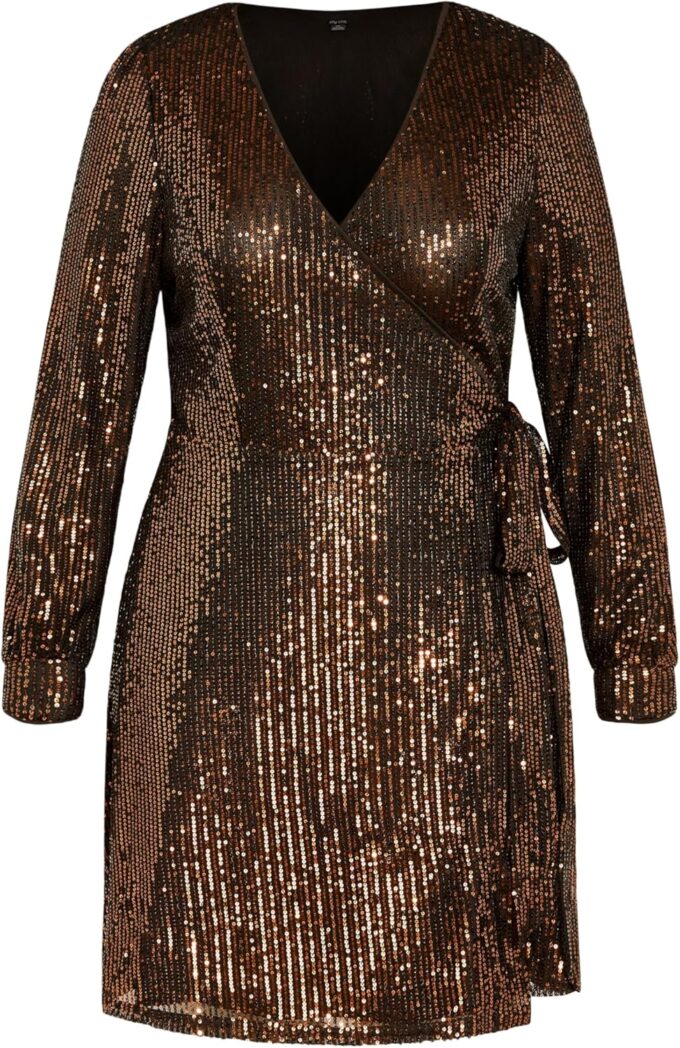 City Chic Women's Plus Size Party Glow Wrap Dress – Bild 4