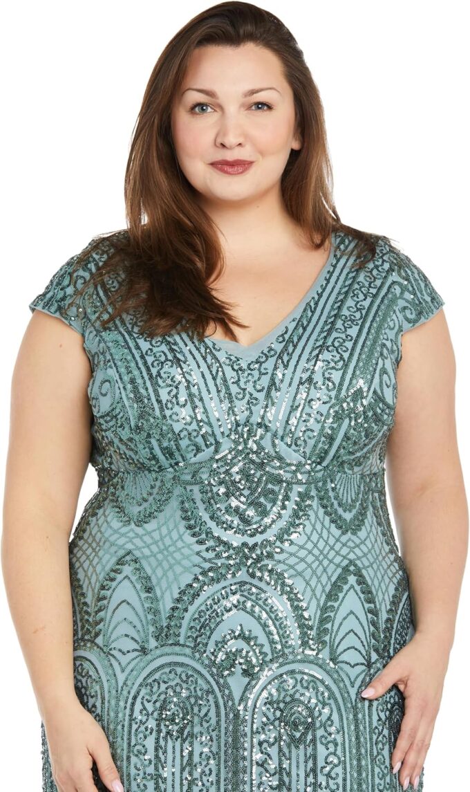 R&M Richards Women's Château Lumière Beaded Gown – Bild 5