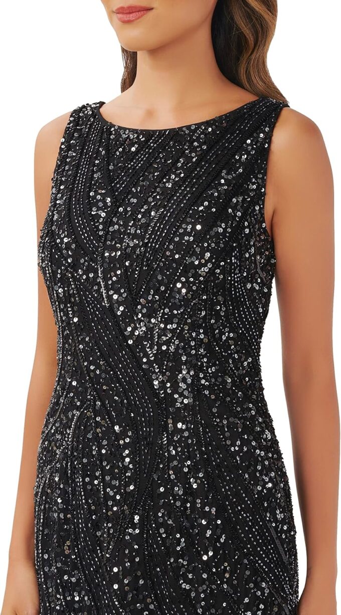 Adrianna Papell Women's Beaded Fringe Short Dress – Bild 5