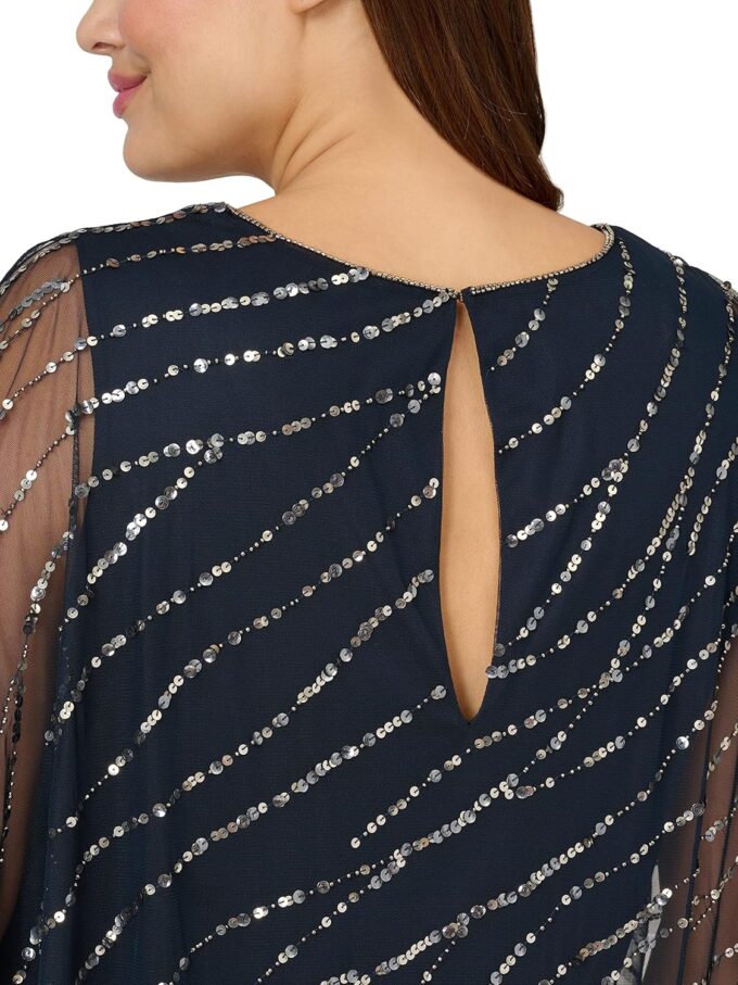 Adrianna Papell Women's Plus Size Beaded Popover Midi Dress – Bild 4