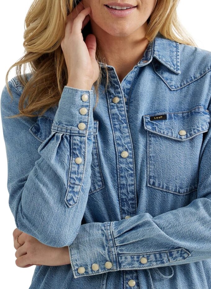 Lee Women's Legendary Western Denim Shirt Dress – Bild 4