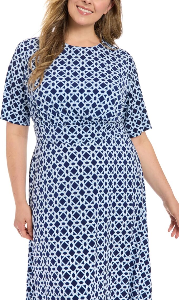 London Times Women's Dresses Inset Waist Midi Dress Career Office Occasion Guest of – Bild 5