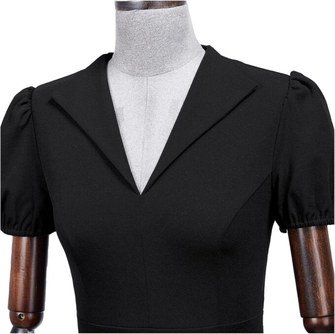 AISIZE Women's V-Neck Elegant Puff Sleeve Cocktail Sheath Party Dress – Bild 5