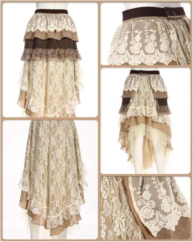 Steampunk Victorian Gothic Sexy Prom Dresses Homecoming & Wedding Dresses in Beige - One Size – Bild 5