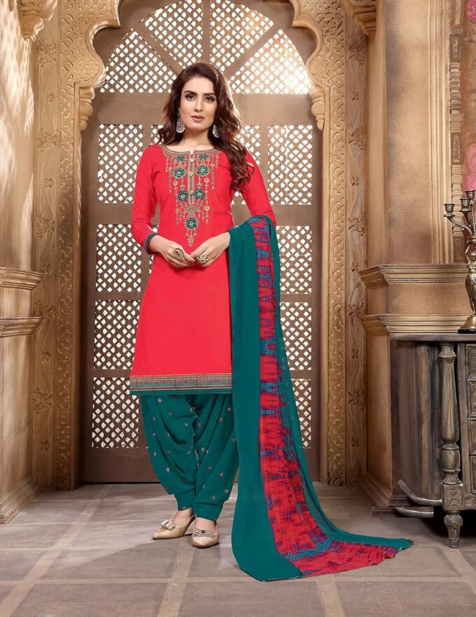Ready to Wear Indian Pakistani Cotton Ethnic Wear Designer Punjabi Salwar Kameez Patiala Suit for Women – Bild 4