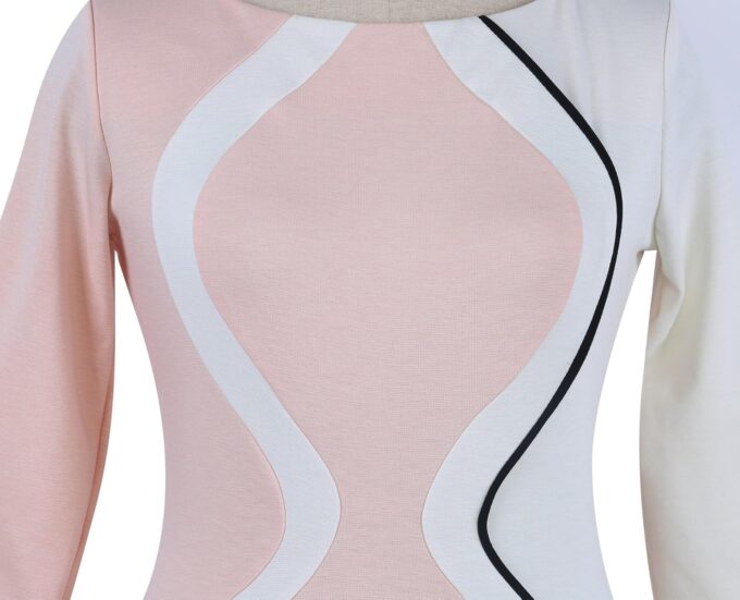 OKLICH Arbeitskleid für Frauen, lässig, Rundhalsausschnitt, taillierte Taille, Business-Bleistiftkleid – Bild 6