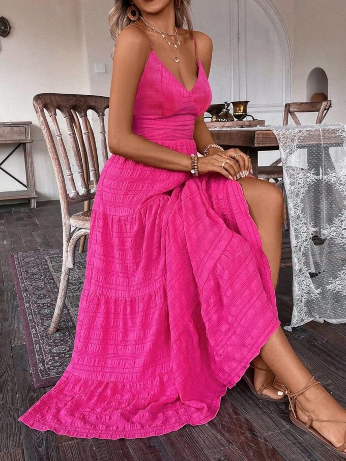 Narecte Women Summer Beach Dresses Maxi Dress Spaghetti Strap Flowy Casual Dress Bohemian Dresses for Vacation & Holiday – Bild 4