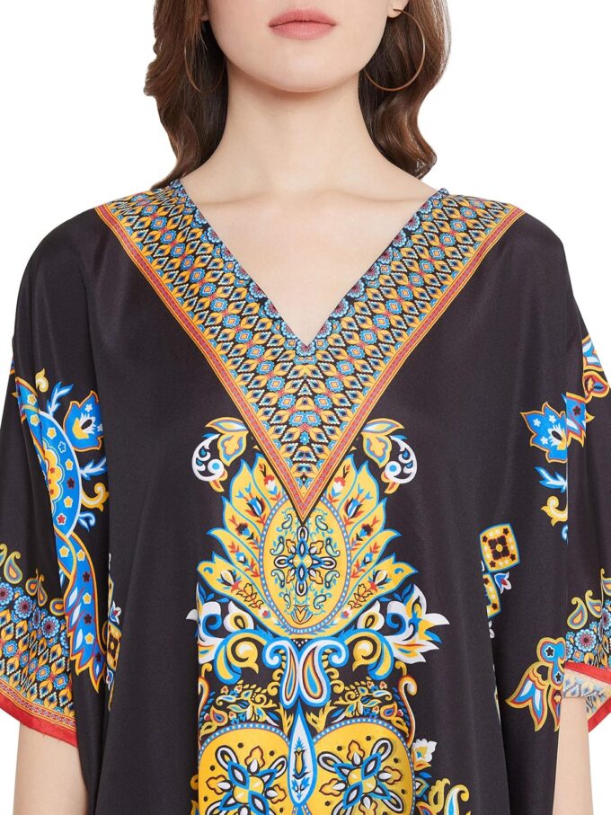 Oussum Women Long Maxi Plus Size Polyester Kaftan Caftan Gown Beach Party Casual Dress – Bild 4
