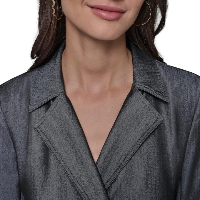 KARL LAGERFELD Women's Collared Belted Long Sleeve Midi Dress – Bild 5